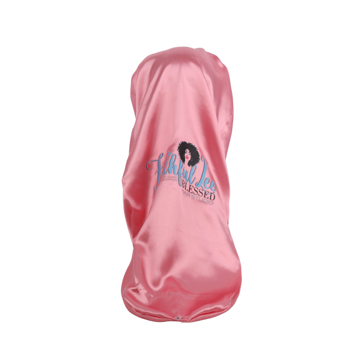 Luxury Silk Designer Bonnet - Pink - The Braid Angel